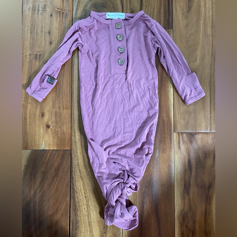 Papillon Bebe Baby Rose Knotted Gown Size 3-9 Months